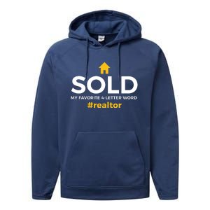 Sold My Favorite 4 Letter Word #Realtor Funny Novelty Performance Fleece Hoodie