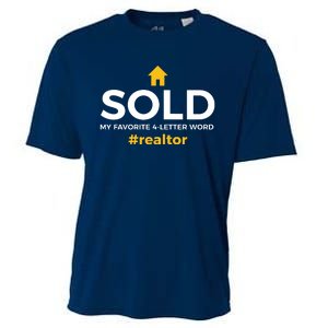 Sold My Favorite 4 Letter Word #Realtor Funny Novelty Cooling Performance Crew T-Shirt