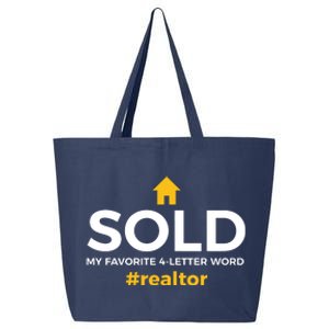 Sold My Favorite 4 Letter Word #Realtor Funny Novelty 25L Jumbo Tote