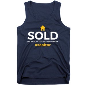 Sold My Favorite 4 Letter Word #Realtor Funny Novelty Tank Top