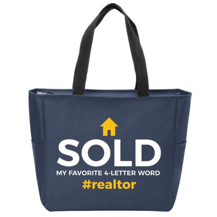 Sold My Favorite 4 Letter Word #Realtor Funny Novelty Zip Tote Bag