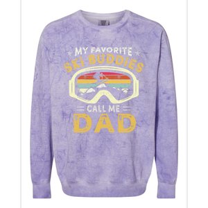 Skiing My Favorite Ski Buddies Call Me Dad Fathers Day Cute Gift Colorblast Crewneck Sweatshirt