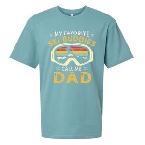 Skiing My Favorite Ski Buddies Call Me Dad Fathers Day Cute Gift Sueded Cloud Jersey T-Shirt