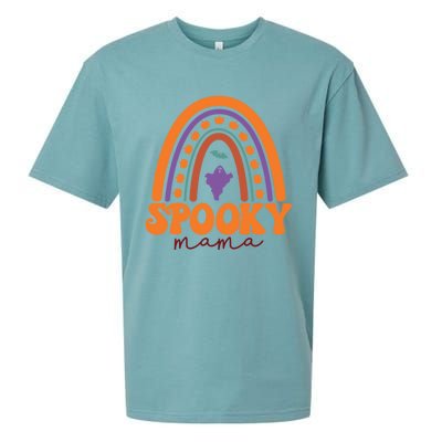 Spooky Mama Funny Halloween Mom Mother Mommy Gift Sueded Cloud Jersey T-Shirt