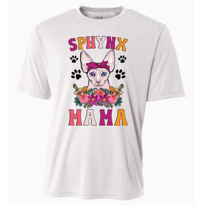 Sphynx Mama Flowers Sphynx Owner Sphynx Cat Mom Sphynx Cooling Performance Crew T-Shirt