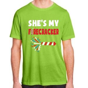 Shes My Firecracker Meaningful Gift 4th Of July Matching Couples Cute Gift Adult ChromaSoft Performance T-Shirt