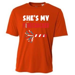 Shes My Firecracker Meaningful Gift 4th Of July Matching Couples Cute Gift Cooling Performance Crew T-Shirt