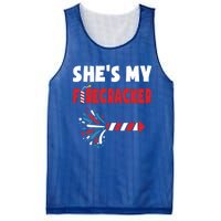 Shes My Firecracker Meaningful Gift 4th Of July Matching Couples Cute Gift Mesh Reversible Basketball Jersey Tank