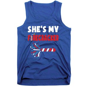 Shes My Firecracker Meaningful Gift 4th Of July Matching Couples Cute Gift Tank Top