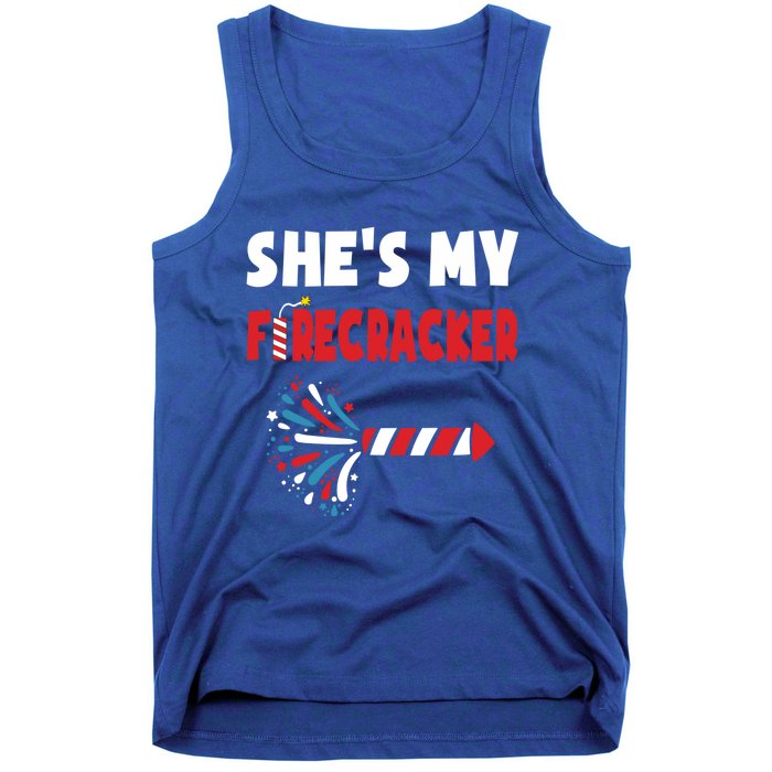 Shes My Firecracker Meaningful Gift 4th Of July Matching Couples Cute Gift Tank Top