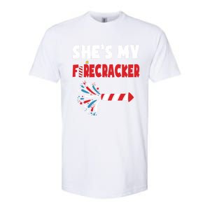 Shes My Firecracker Meaningful Gift 4th Of July Matching Couples Cute Gift Softstyle CVC T-Shirt