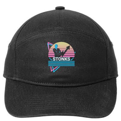 Stonks Meme Funny Stock Trader Trade Retro 7-Panel Snapback Hat