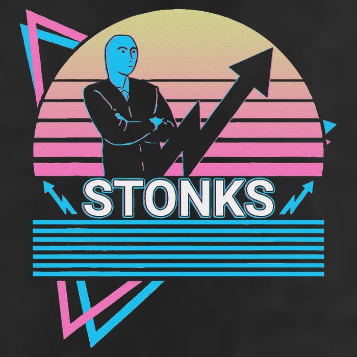 Stonks Meme Funny Stock Trader Trade Retro Knit Cap Winter Beanie