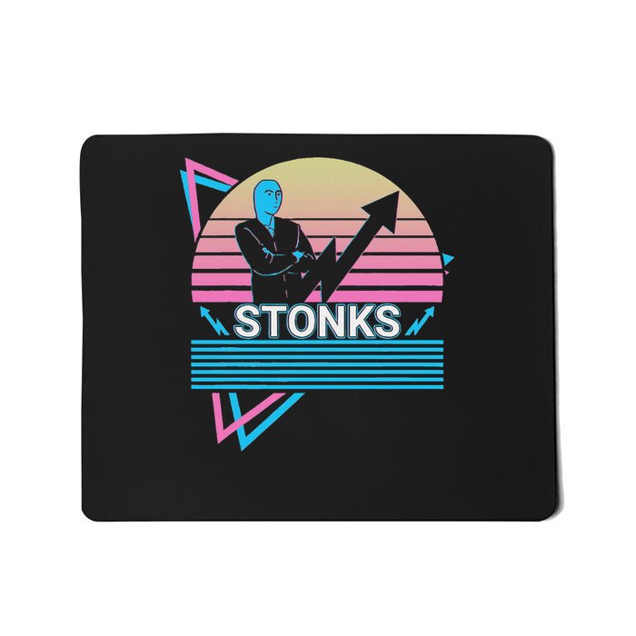 Stonks Meme Funny Stock Trader Trade Retro Mousepad