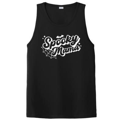 Spooky Mama Funny Witch Mom Halloween Retro Groovy PosiCharge Competitor Tank