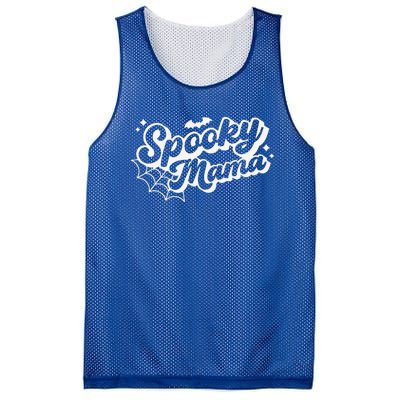 Spooky Mama Funny Witch Mom Halloween Retro Groovy Mesh Reversible Basketball Jersey Tank