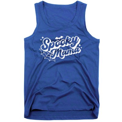 Spooky Mama Funny Witch Mom Halloween Retro Groovy Tank Top