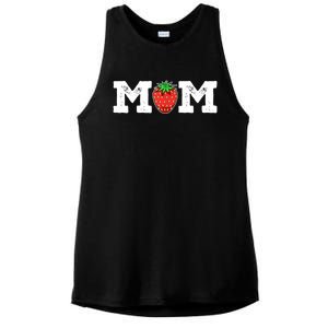 Strawberry Mom Fruit Lover Fruitarian Mother's Day Berry Ladies PosiCharge Tri-Blend Wicking Tank