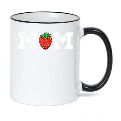 Strawberry Mom Fruit Lover Fruitarian Mother's Day Berry 11oz Black Color Changing Mug