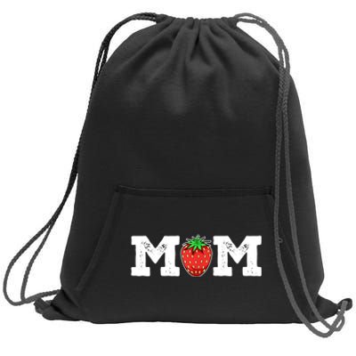 Strawberry Mom Fruit Lover Fruitarian Mother's Day Berry Sweatshirt Cinch Pack Bag