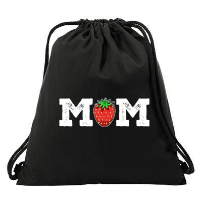 Strawberry Mom Fruit Lover Fruitarian Mother's Day Berry Drawstring Bag