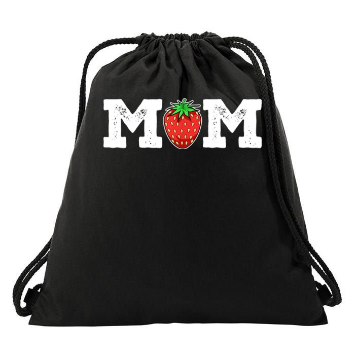 Strawberry Mom Fruit Lover Fruitarian Mother's Day Berry Drawstring Bag