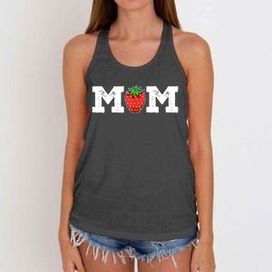 Strawberry Mom Fruit Lover Fruitarian Mother's Day Berry Women's Knotted Racerback Tank