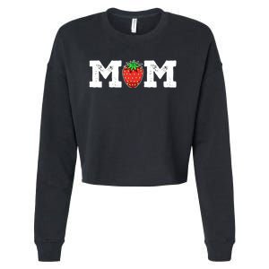 Strawberry Mom Fruit Lover Fruitarian Mother's Day Berry Cropped Pullover Crew