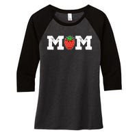 Strawberry Mom Fruit Lover Fruitarian Mother's Day Berry Women's Tri-Blend 3/4-Sleeve Raglan Shirt