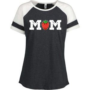 Strawberry Mom Fruit Lover Fruitarian Mother's Day Berry Enza Ladies Jersey Colorblock Tee