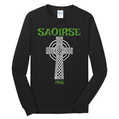 Saoirse meaning Freedom Irish Republican With Celtic Cross Tall Long Sleeve T-Shirt