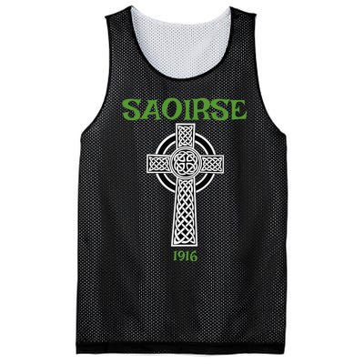 Saoirse meaning Freedom Irish Republican With Celtic Cross Mesh Reversible Basketball Jersey Tank