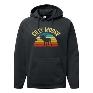 Silly Moose Funny Word Pun Performance Fleece Hoodie