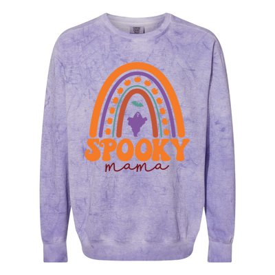 Spooky Mama Funny Halloween Mom Mother Mommy Funny Gift Colorblast Crewneck Sweatshirt