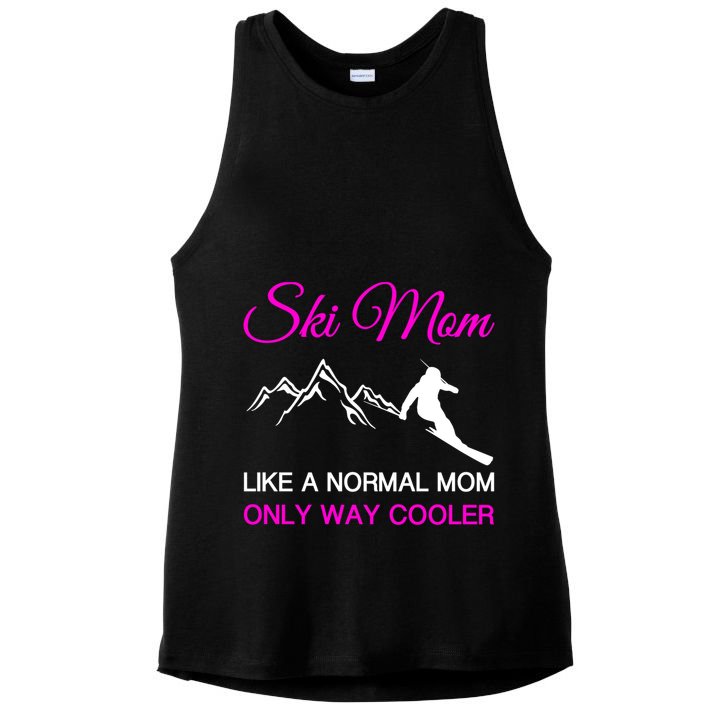 Ski Mom Funny Skiing Mama Mother Winter Sport Lover Gift Great Gift Ladies PosiCharge Tri-Blend Wicking Tank
