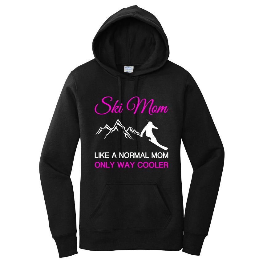 Ski Mom Funny Skiing Mama Mother Winter Sport Lover Gift Great Gift Women's Pullover Hoodie