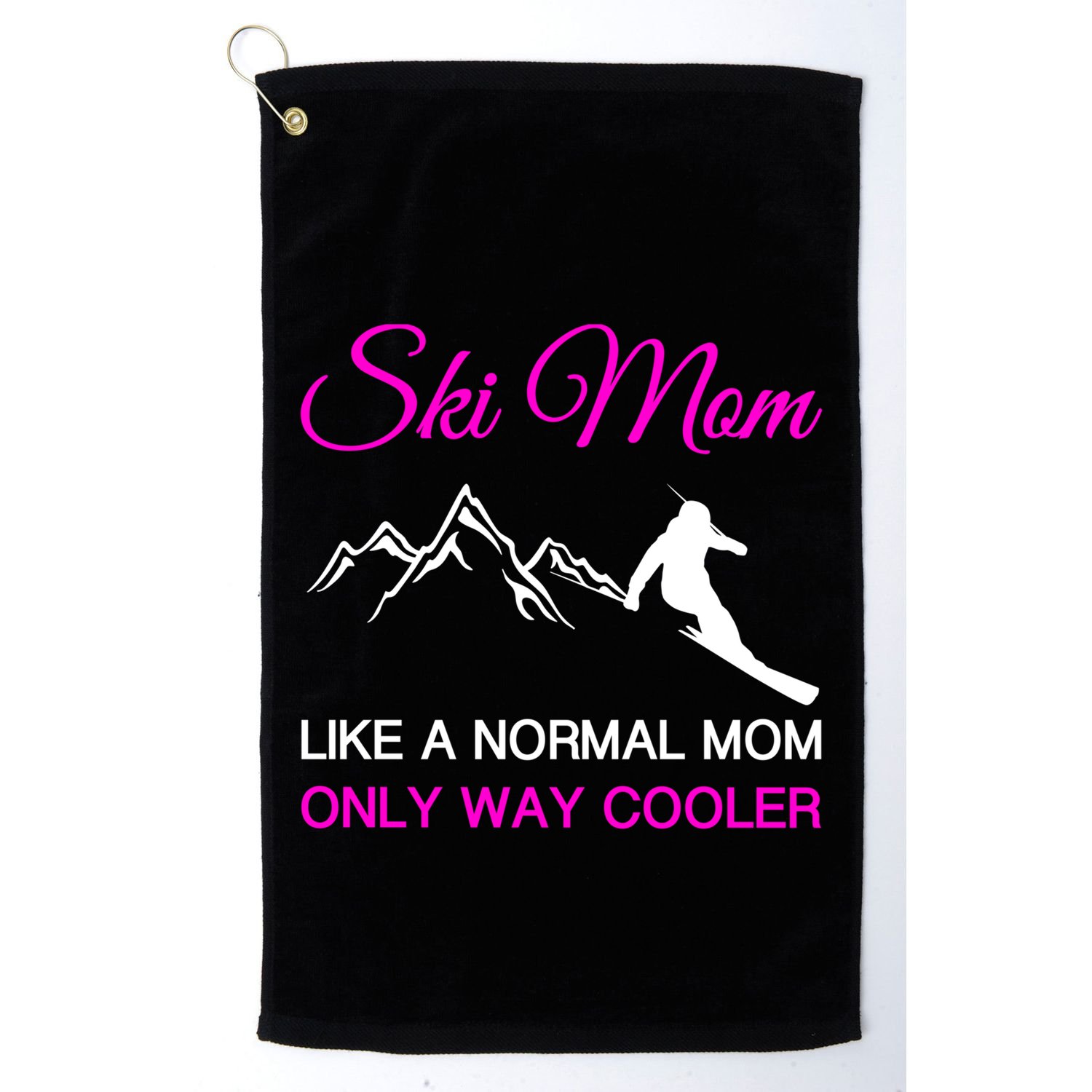 Ski Mom Funny Skiing Mama Mother Winter Sport Lover Gift Great Gift Golf Towel