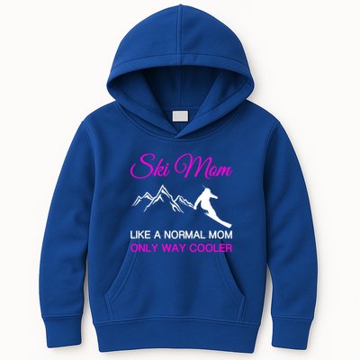 Ski Mom Funny Skiing Mama Mother Winter Sport Lover Gift Great Gift Kids Hoodie