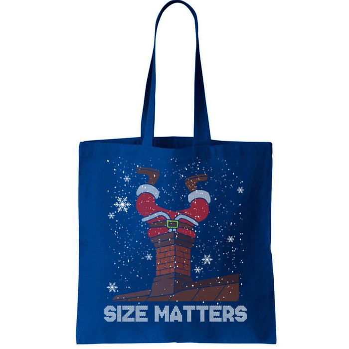 Size Matters Fat Santa Claus Chimney Ugly Christmas Sweater Cool Gift Tote Bag