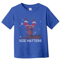 Size Matters Fat Santa Claus Chimney Ugly Christmas Sweater Cool Gift Toddler T-Shirt