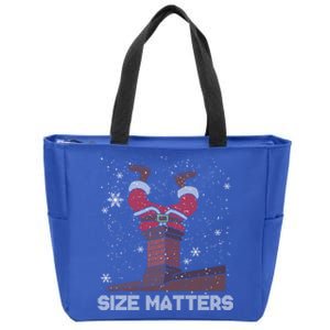 Size Matters Fat Santa Claus Chimney Ugly Christmas Sweater Cool Gift Zip Tote Bag