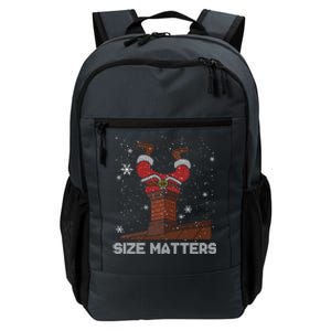 Size Matters Fat Santa Claus Chimney Ugly Christmas Sweater Cool Gift Daily Commute Backpack