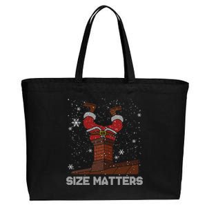 Size Matters Fat Santa Claus Chimney Ugly Christmas Sweater Cool Gift Cotton Canvas Jumbo Tote