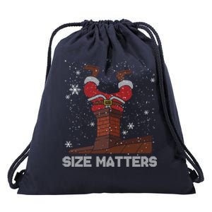 Size Matters Fat Santa Claus Chimney Ugly Christmas Sweater Cool Gift Drawstring Bag