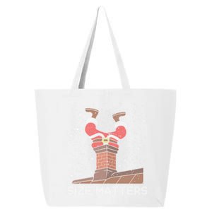 Size Matters Fat Santa Claus Chimney Ugly Christmas Sweater Cool Gift 25L Jumbo Tote