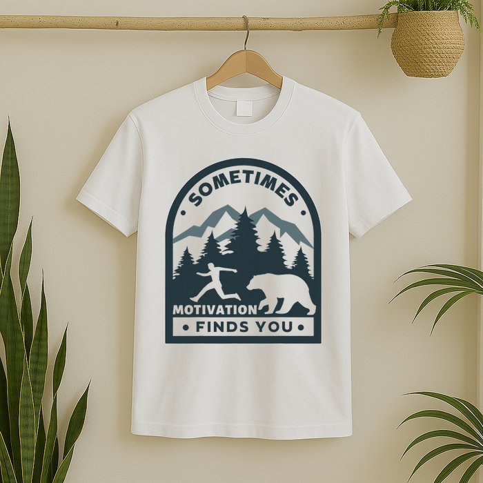 Sometimes Motivation Finds You Funny Running Gym Fi T-Shirt