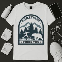 Sometimes Motivation Finds You Funny Running Gym Fi T-Shirt