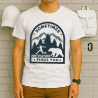Sometimes Motivation Finds You Funny Running Gym Fi T-Shirt
