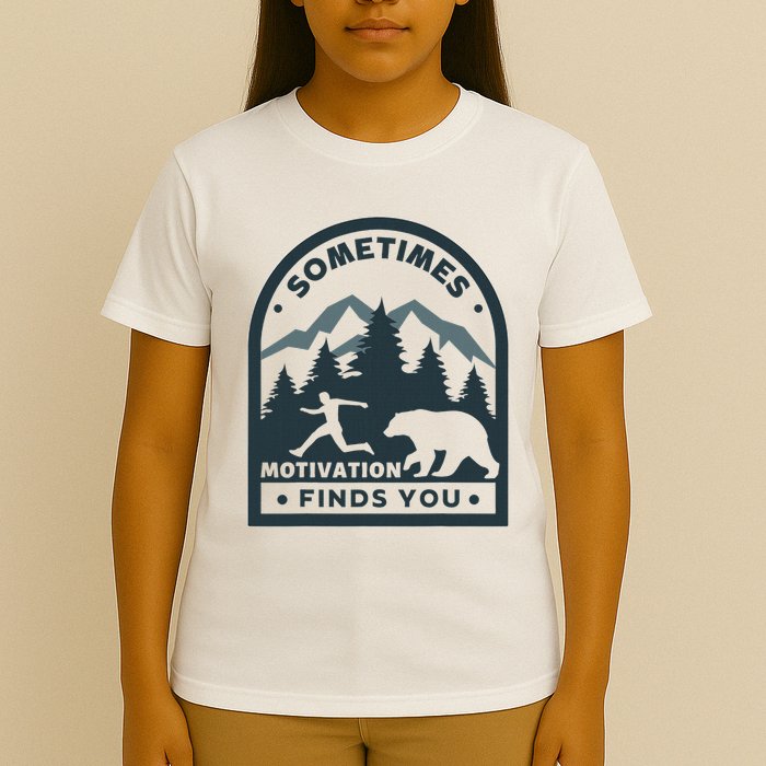 Sometimes Motivation Finds You Funny Running Gym Fi T-Shirt