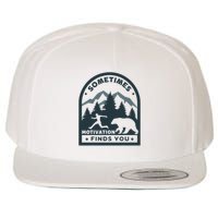 Sometimes Motivation Finds You Funny Running Gym Fi Wool Snapback Cap